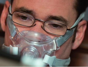 Amara View CPAP Mund-Nasen-Maske Größe M Vollgesichtsmaske mit Ausatemventil und Kopfband