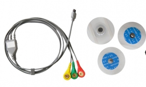 EKG-Kabel mit 3 Ableitungen + 10 Haftelektroden für portable EKG-Geräte MD100B und MD100E